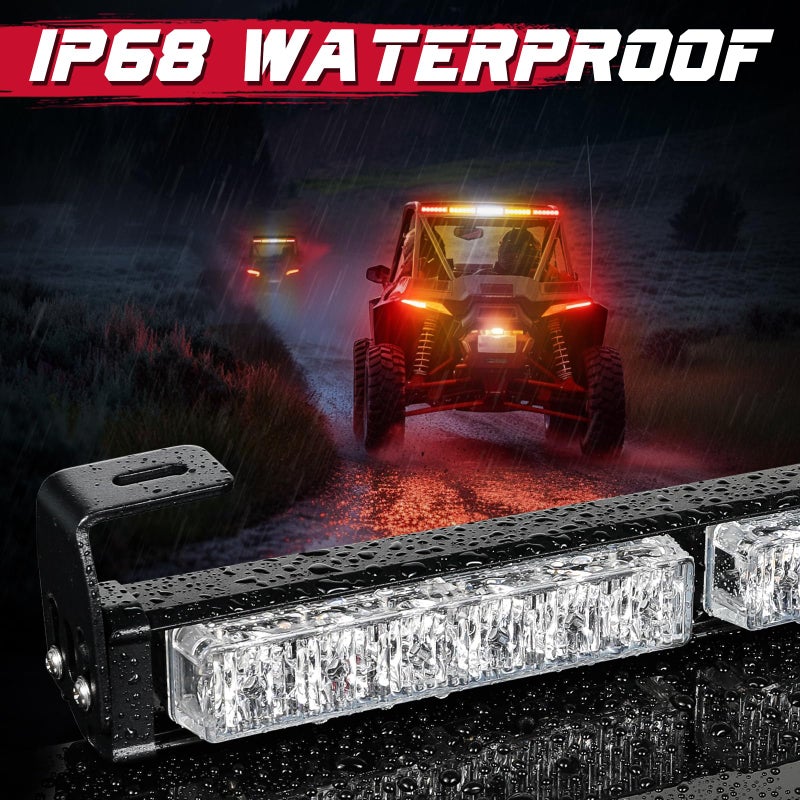 OFFROADTOWN شريط إضاءة LED بطول 30 بوصة من OFFROADTOWN مع أضواء فلاش خلفية وإشارة انعطاف وإضاءة فرامل لسيارات UTV RZR بولاريس ياماها 4x4 دُوني باجي كان-أم - Image 5